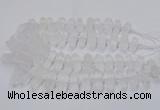 CNG3208 10*25mm - 12*45mm faceted nuggets matte white crystal beads