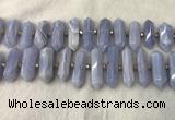 CNG3212 10*25mm - 12*45mm faceted nuggets blue lace agate beads