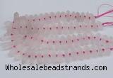 CNG3215 10*25mm - 12*50mm faceted nuggets matte rose quartz beads