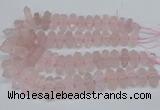 CNG3216 10*25mm - 12*50mm faceted nuggets rose quartz beads