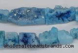 CNG3253 15.5 inches 8*15mm - 11*20mm freeform plated druzy agate beads