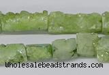 CNG3254 15.5 inches 8*15mm - 11*20mm freeform plated druzy agate beads