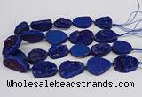 CNG3278 22*30mm - 30*40mm freeform plated druzy agate beads