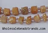 CNG3321 15.5 inches 4*6mm - 8*10mm nuggets plated druzy agate beads