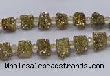 CNG3325 15.5 inches 4*6mm - 8*10mm nuggets plated druzy agate beads