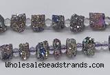 CNG3327 15.5 inches 4*6mm - 8*10mm nuggets plated druzy agate beads