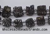 CNG3342 15.5 inches 6*8mm - 10*14mm nuggets plated druzy agate beads