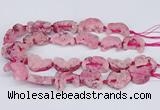 CNG3376 20*30mm - 30*45mm freeform plated druzy agate beads