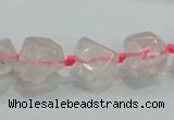 CNG339 15.5 inches 8*10mm - 15*18mm faceted nuggets rose quartz beads