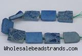 CNG3477 15.5 inches 30*40mm freeform plated druzy agate beads