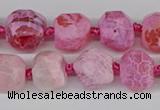 CNG3501 15.5 inches 12mm - 14mm faceted nuggets agate beads