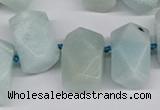 CNG3526 Top drilled  13*18mm - 15*20mm faceted nuggets amazonite beads