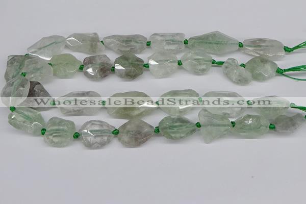 CNG3534 15.5 inches 15*20mm - 20*30mm freeform green quartz beads