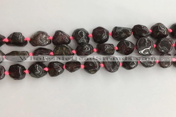 CNG3579 15.5 inches 10*14mm - 12*16mm nuggets garnet gemstone beads