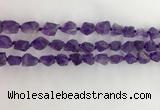 CNG3582 15.5 inches 8*10mm - 10*12mm nuggets matte amethyst beads