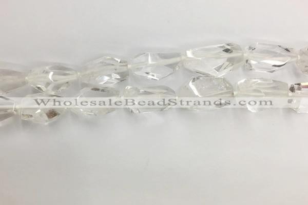 CNG3593 15*25mm - 20*35mm faceted nuggets white crystal beads