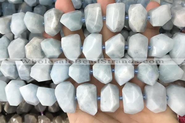 CNG3602 15.5 inches 13*20mm - 15*24mm faceted nuggets aquamarine beads