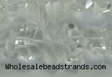 CNG365 15.5 inches 10*20mm faceted nuggets white crystal beads