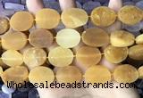 CNG3704 15.5 inches 15*20mm oval rough yellow jade beads