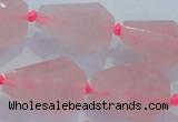 CNG384 15.5 inches 15*20mm – 25*30mm faceted nuggets rose quartz beads