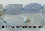 CNG404 15.5 inches 15*20mm - 18*30mm faceted nuggets blue chalcedony beads