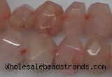 CNG5005 15.5 inches 12*16mm - 15*20mm faceted nuggets rose quartz beads