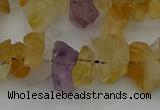 CNG5014 15.5 inches 6*10mm - 13*18mm nuggets amethyst & citrine beads