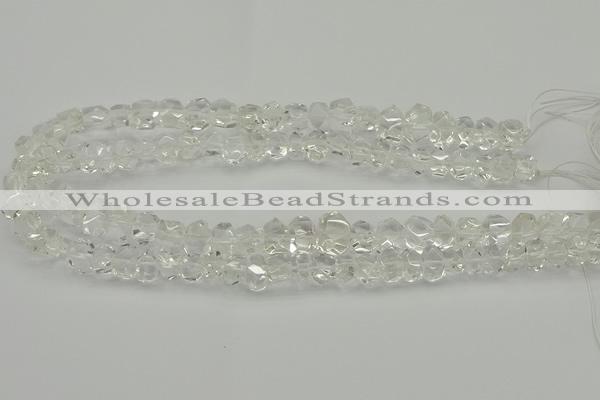 CNG5022 15.5 inches 6*8mm - 10*14mm faceted nuggets white crystal beads