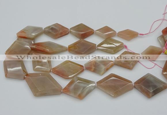 CNG5064 15.5 inches 20*30mm - 35*45mm faceted freeform sunstone beads