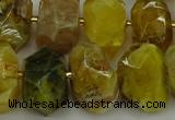 CNG5095 13*18mm - 15*20mm faceted nuggets yellow & green opal beads