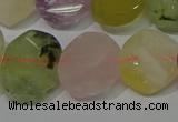 CNG5137 15.5 inches 15*18mm - 15*20mm faceted freeform mixed quartz beads