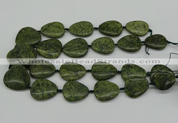 CNG5166 15.5 inches 16*22mm - 30*35mm freeform green lace gemstone beads