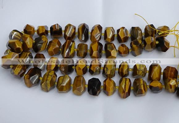 CNG5200 12*16mm - 15*20mm faceted nuggets yellow tiger eye beads