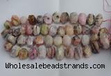 CNG5205 12*16mm - 15*20mm faceted nuggets pink opal gemstone beads