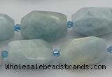 CNG5228 15.5 inches 12*16mm - 15*25mm faceted nuggets aquamarine beads