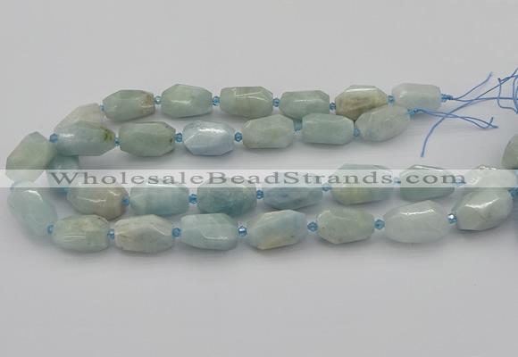 CNG5228 15.5 inches 12*16mm - 15*25mm faceted nuggets aquamarine beads