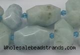 CNG5230 15.5 inches 12*16mm - 15*25mm faceted nuggets aquamarine beads