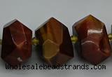 CNG5276 15.5 inches 12*16mm - 15*20mm faceted nuggets red tiger eye beads