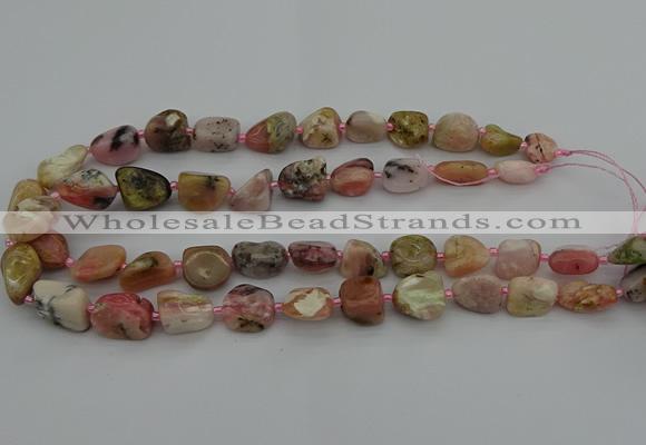 CNG5292 15.5 inches 8*12mm - 15*20mm nuggets pink opal gemstone beads