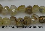 CNG5297 15.5 inches 5*8mm - 12*16mm nuggets golden rutilated quartz beads