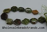 CNG5314 15.5 inches 20*30mm - 35*45mm freeform green garnet beads