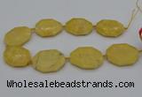 CNG5315 15.5 inches 25*35mm - 35*45mm freeform yellow jade beads