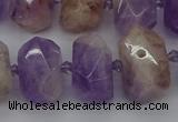 CNG5328 12*16mm - 15*20mm faceted nuggets lavender amethyst beads