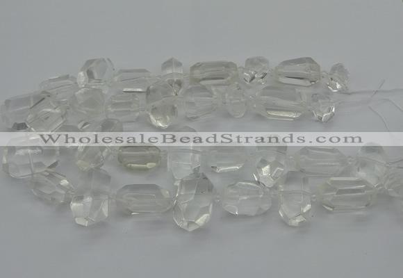 CNG5343 15.5 inches 12*16mm - 15*25mm faceted nuggets white crystal beads