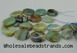 CNG5352 15.5 inches 20*30mm - 35*45mm faceted freeform amazonite beads