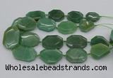 CNG5361 20*30mm - 35*45mm faceted freeform green aventurine beads