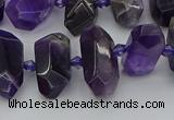 CNG5365 15.5 inches 12*16mm - 15*25mm faceted nuggets amethyst beads