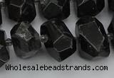 CNG5368 12*16mm - 15*20mm faceted nuggets black tourmaline beads