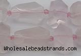 CNG5371 15.5 inches 12*16mm - 18*25mm faceted nuggets rose quartz beads