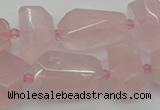 CNG5372 15.5 inches 12*16mm - 18*25mm faceted nuggets rose quartz beads